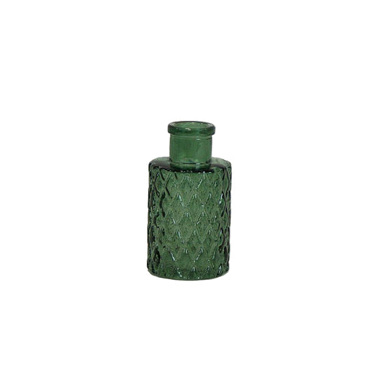 Green Mini Geometric Glass Bottle