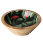 Handcrafted Round Chilli patterned Mango Wood Bowl
