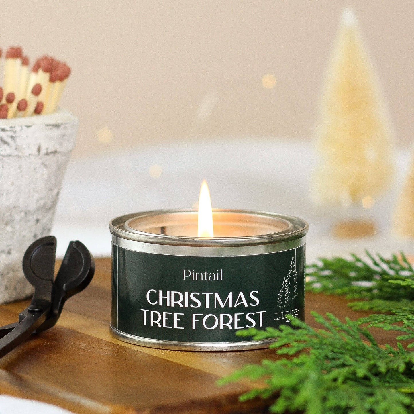 Christmas Tree Forest Pintail Paint Pot Candle