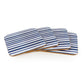 Jeff Banks Set of 4 Leafy Stripes Blue Coasters