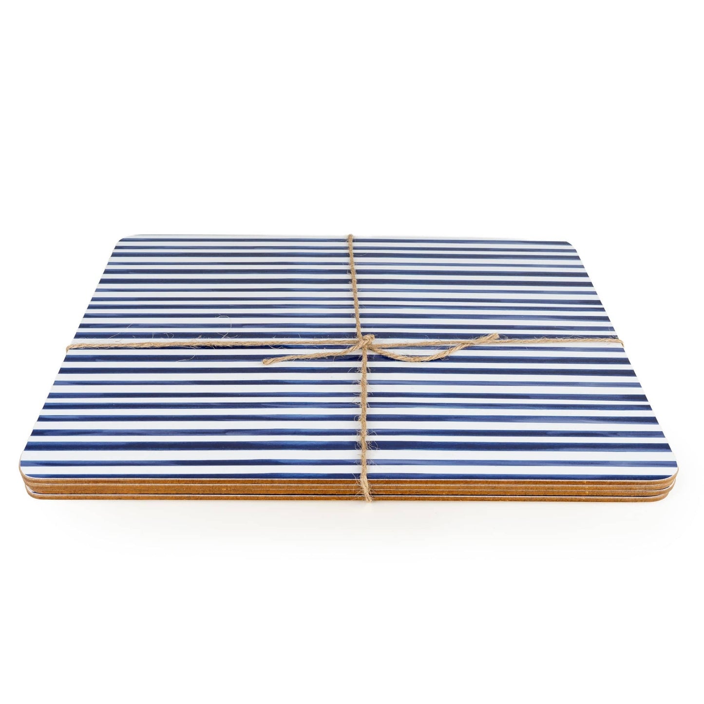 Jeff Banks Set of 4 Leafy Stripes Blue Placemats