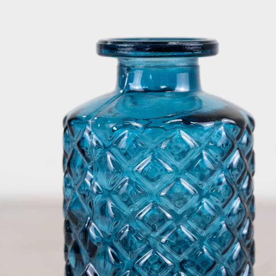 Blue Tall Geometric Vase