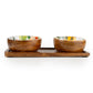 Handcrafted Tomato Patterned Set Of 2 Dipping Bowls On Tray