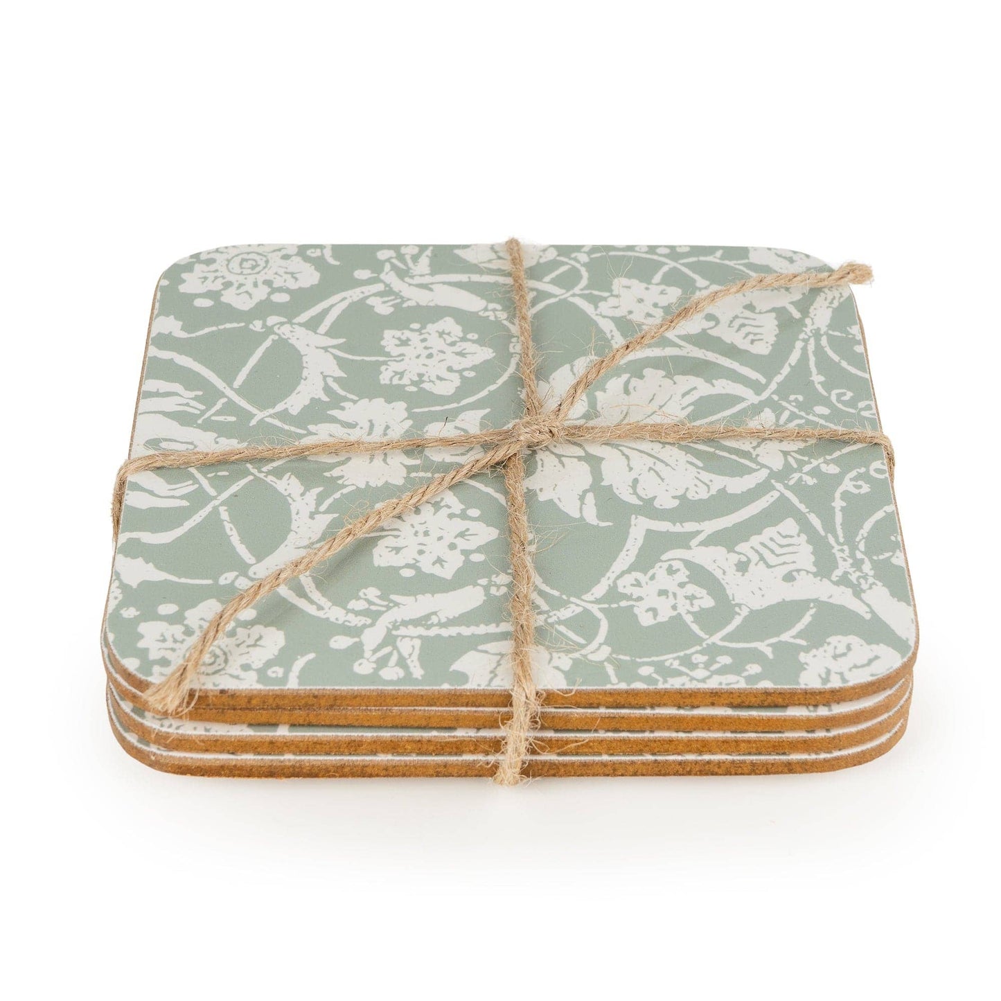 Jeff Banks Set of 4 Jacquard Sage Green Coasters