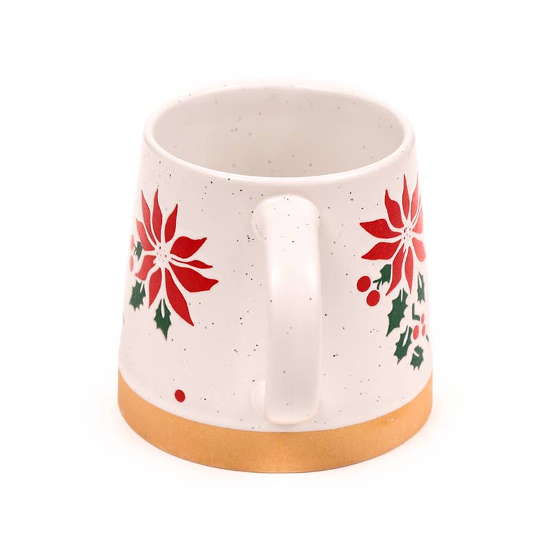 Poinsettia Tapered Stoneware Mug
