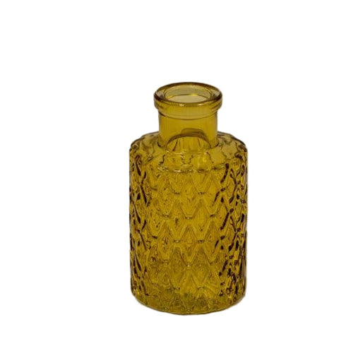 Yellow Geometric Glass Bottle