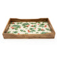 Handcrafted Strawberry Patterned Rectangular Tray Mango Wood
