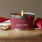 Log Fire Paint Pintail Pot Candle