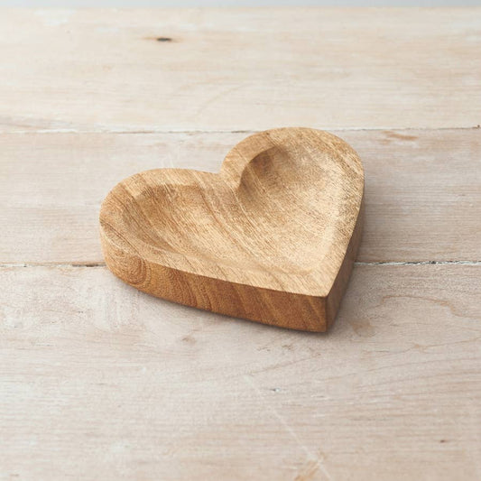 Natural Wooden Heart Dish