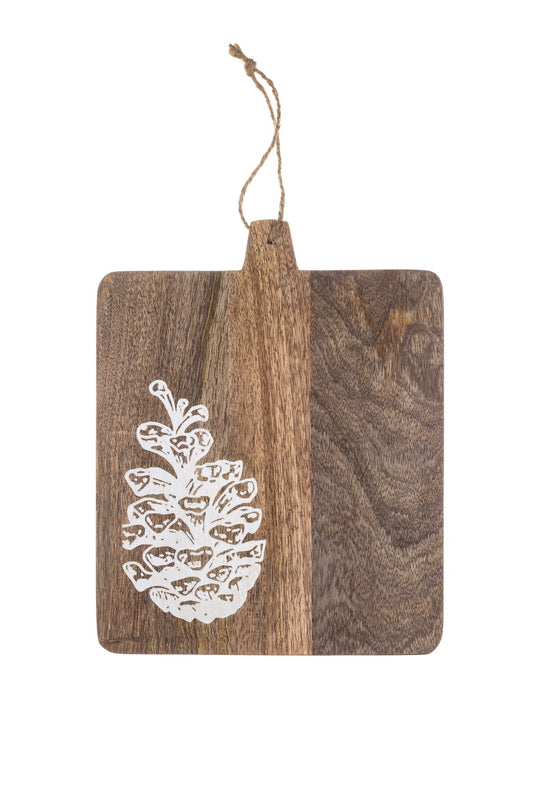 Christmas Pinecone Square Serving Board
