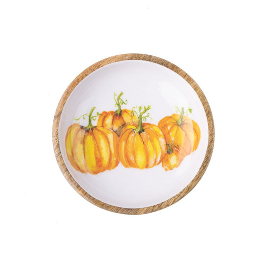 Pumpkin Patch Mango Wood Nibble Bowl