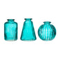 Turquoise Blue Glass Bud Vases