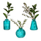 Turquoise Blue Glass Bud Vases