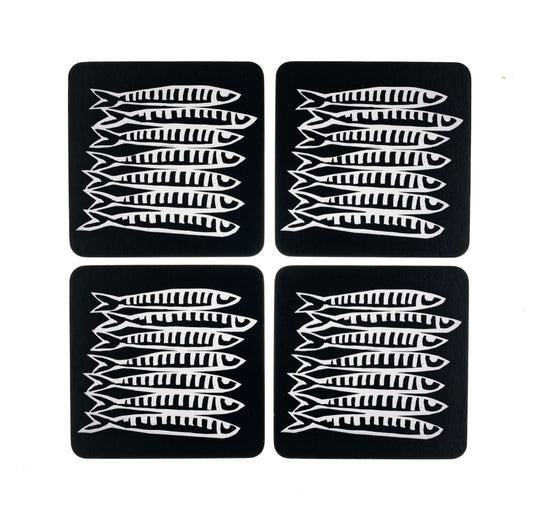 Black Sardine Coasters