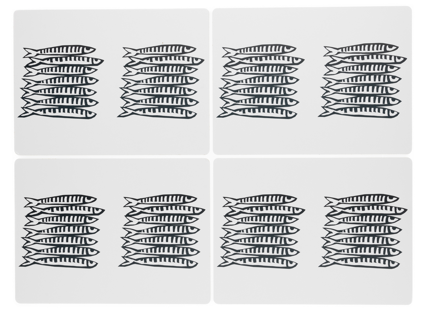 White Sardine Placemats