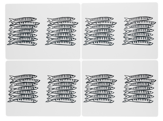 White Sardine Placemats
